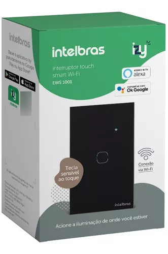 Interruptor Inteligente Izy Smart Wifi Touch 1 Tecla Ews 1001 Preto - Intelbras