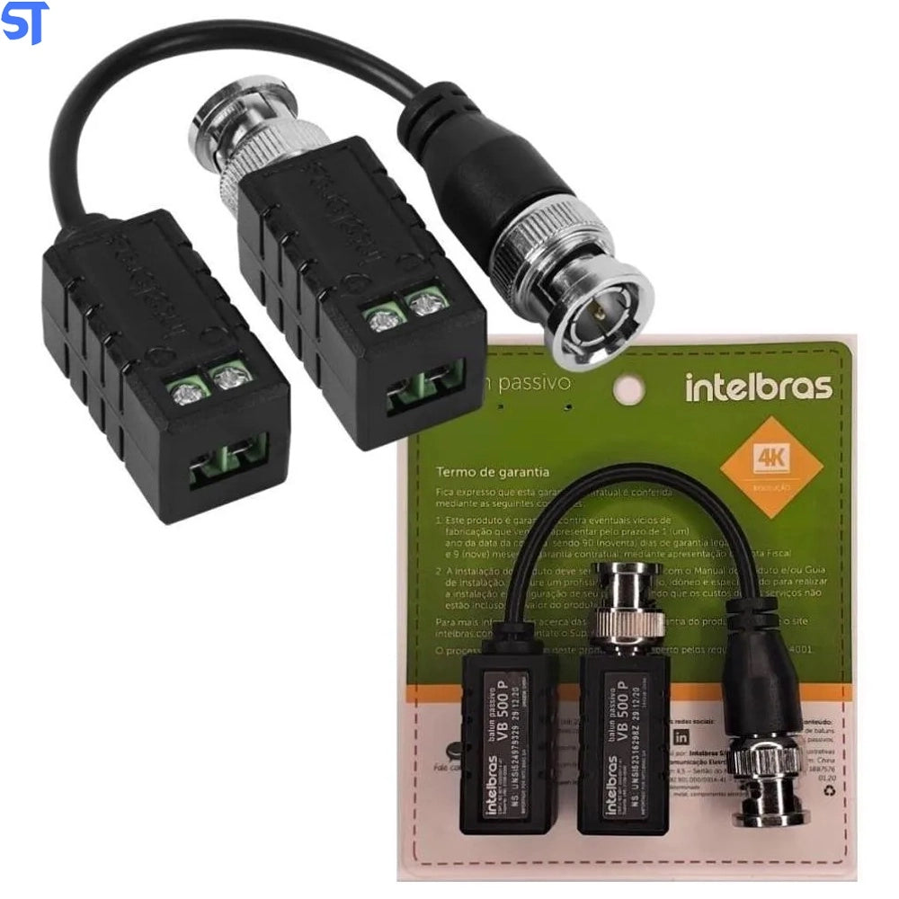 Balun Passivo Multi-Hd 1 Canal Vb 500P 4K G2 - Intelbras - Intelbras - Seguranca