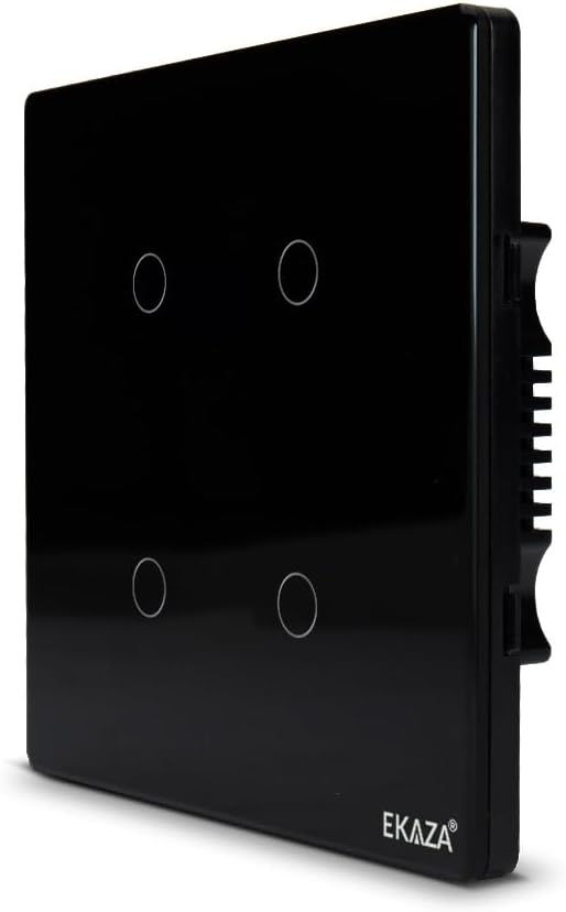 Ekaza Interruptor Touch 4 Botoes Preto 4X4 2.5D Wi-Fi