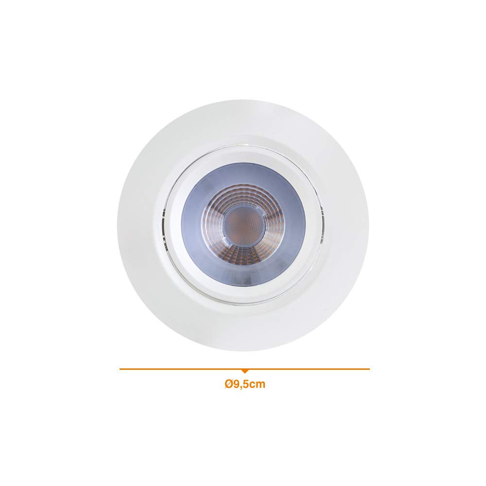 Spot Easy Led Embutir Redondo 630 Lúmens 7w Bivolt 8,5 cm Branco Llum Bronzearte