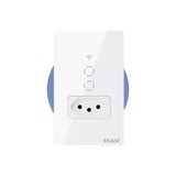 Ekaza Interruptor Wifi 2 Botoes Branco Com Tomada 20A