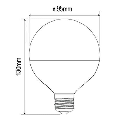 Lampada Led Globo G95 E27 700 Lumens 3000K Branco Quente 9W Bivolt 180° Galaxy