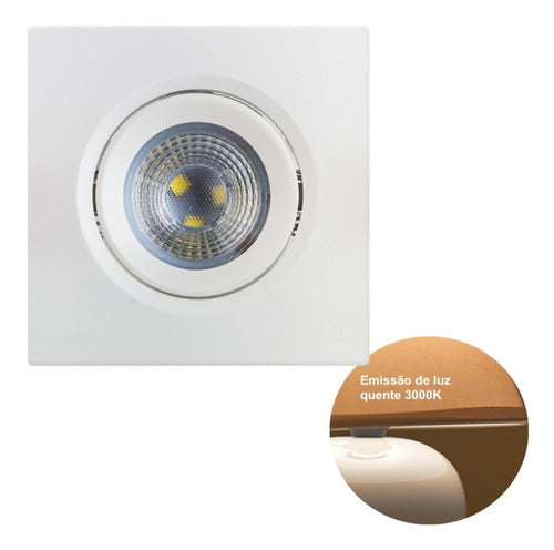 Spot Easy Led Embutir Quadrado 3W Bivolt Branco Llum Bronzearte