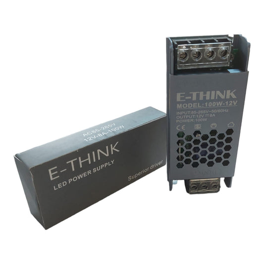 Fuente De Alimentación 12V Slim Chaveada 8A 100W Bivolt Cinza E-Think