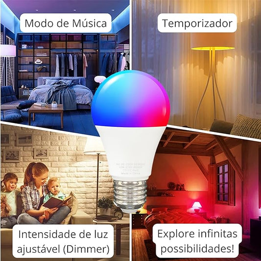 Ekaza Iluminacao Lampada Led Inteligente 15W(Branco)+4W (Rgb)