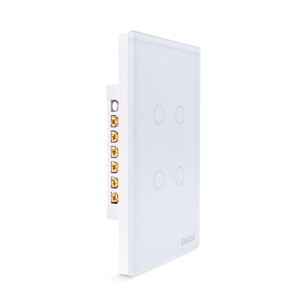 Ekaza Interruptor Inteligente Touch 2.5D Wifi+Ble, 4 Botoes, Compativel Com Google Home E Alexa - T307-4 Cor