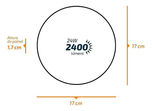 Painel Led Frameless Embutir Redondo 4000K Branco Neutro 24W