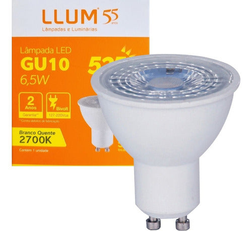 Lampada Led Dicroica Par16 Gu10 525 Lumens 3000K Branco Quente 6,5W Bivolt Llum Bronzearte