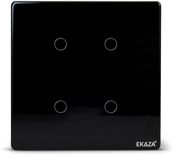 Ekaza Interruptor Touch 4 Botoes Preto 4X4 2.5D Wi-Fi