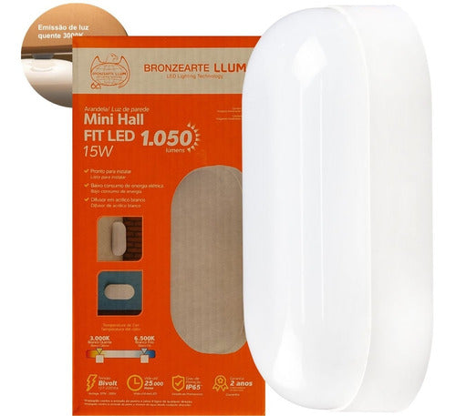 Balizador Area Externa Mini Hall Fit Led 3000K Blanco Cálido 15W Bivolt Llum Bronzearte Se0566