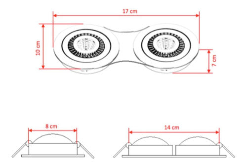 Architect Embutir Duas Luzes 1180 Lumens 4200K Branco Neutro 16W Branco Bivolt Llum Bronzearte