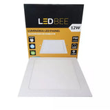 Painel Led Embutido Quadrado 3000K Branco Quente 12W Bivolt Branco Ledbee