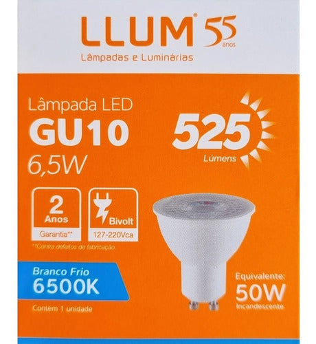 Lampada Led Par16 Gu10 525 Lumens 6500K Branco Frio 6,5W Bivolt Llum Bronzearte