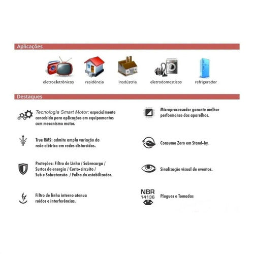 Estabilizador Protector Electronico Para Pc 300Va 110/127 Mono Se0095