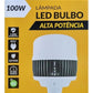 Lampada Led Bulbo Alta Potência E27 E40 7200 Lumens 6500K Branco Frio 100W Bivolt 180° Ledbee