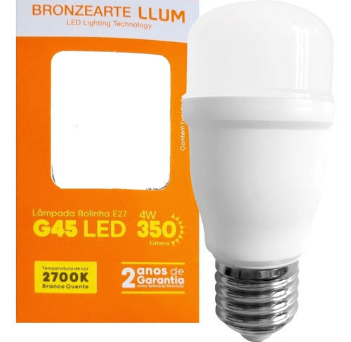 Lampada Led Mini Bulbo T45 E27 803 Lumens 3000K Branco Quente 9W Bivolt 180° Llum Bronzearte