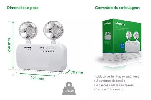 Bloco De Iluminacao De Emergencia Autonoma Bla 1200 - Intelbras - Intelbras - In